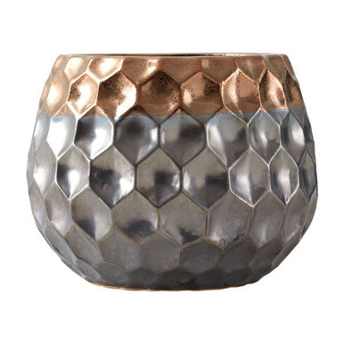 Galaxy Large Ceramic Planter with Metallic Finish