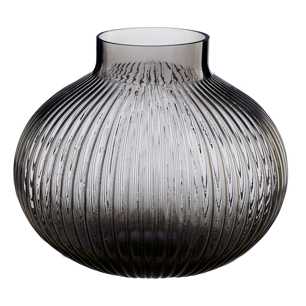 Nullah Small Smoked Grey Glass Vase