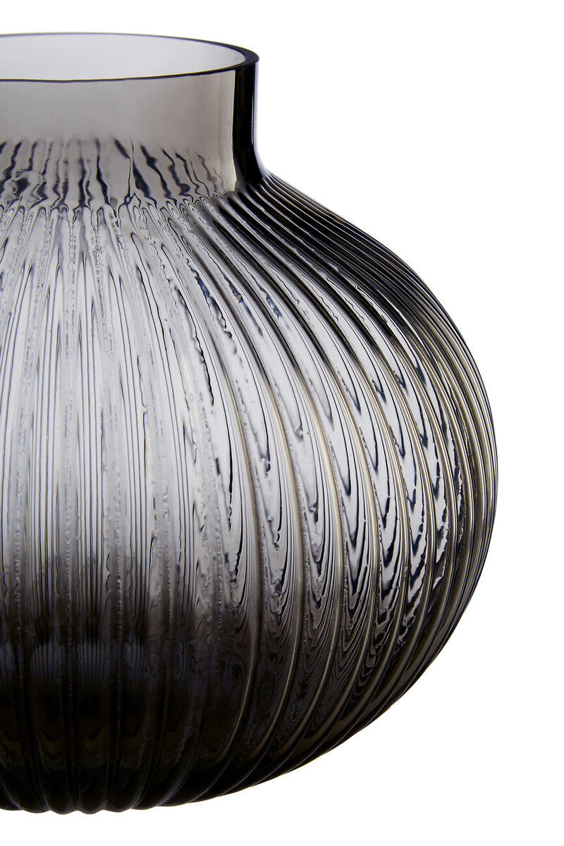 Nullah Small Smoked Grey Glass Vase