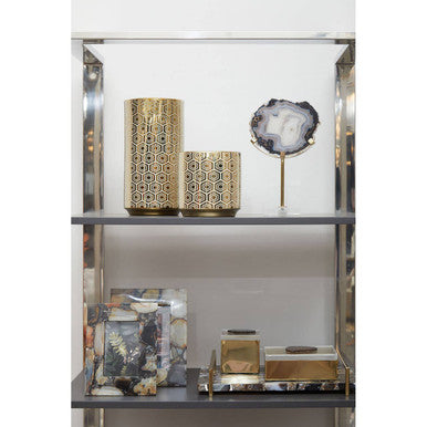 Bowerbird Black Agate Small Trinket Box