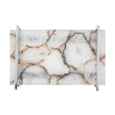Bowerbird White Agate Large Tray