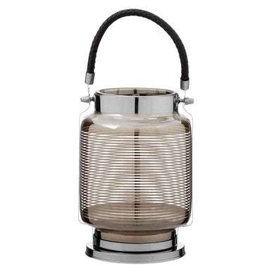 Raya Small Nickel Stripe Lantern
