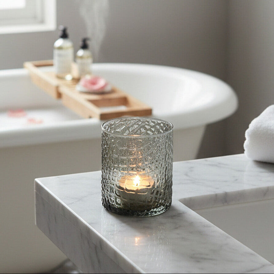 Daintree Smoked Glass Tealight Holder