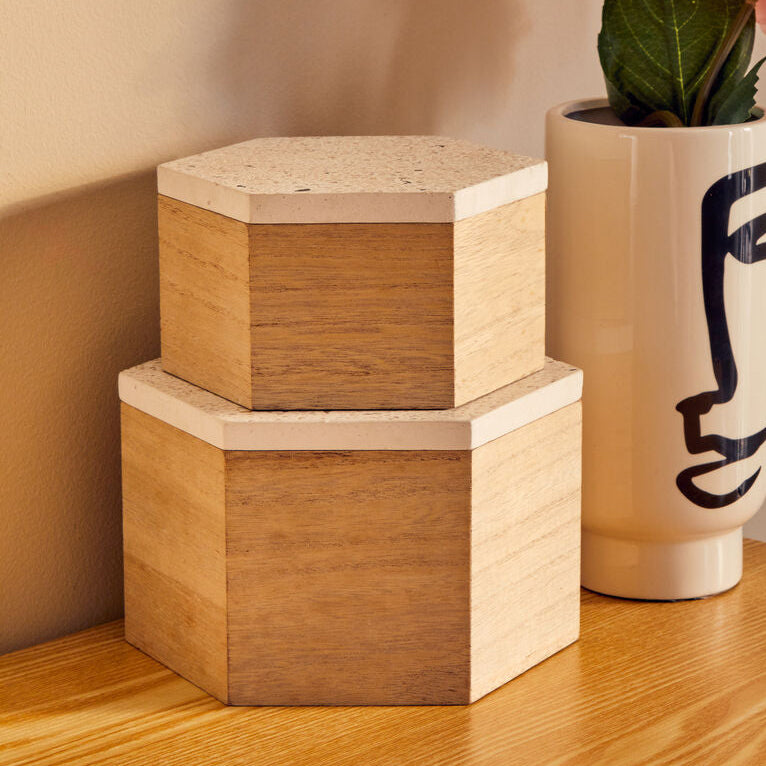 Mimo Small Terrazzo Lid Trinket Box