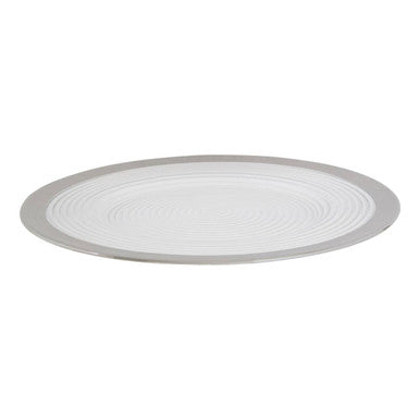 Ida Embossed Glass With Silver Rim Charger Plate