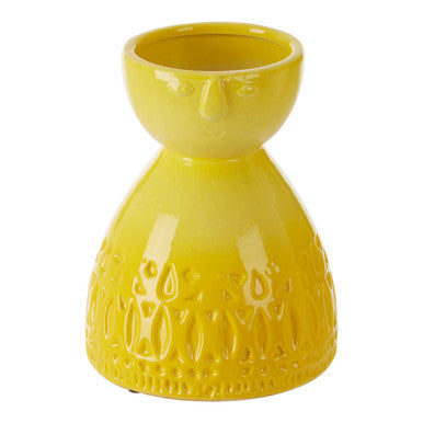 Small Yellow Face Vase | Visage