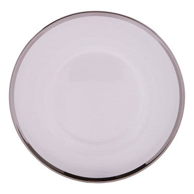 Ida 33Cm Glass Charger Plate With Silver Rim
