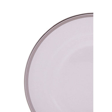 Ida 33Cm Glass Charger Plate With Silver Rim