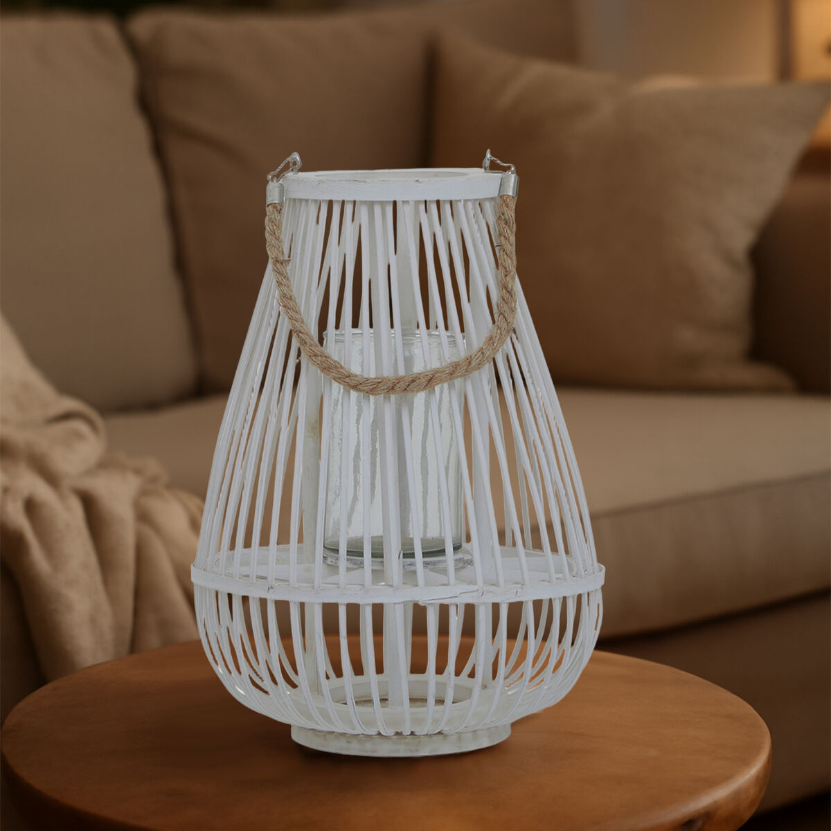 Lentigo Small White Bamboo Lantern