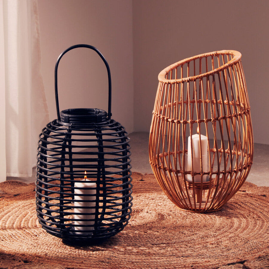 Mataram Small Black Natural Rattan Lantern