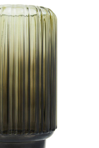 Small Grey Ribbed Glass Vase | Chima