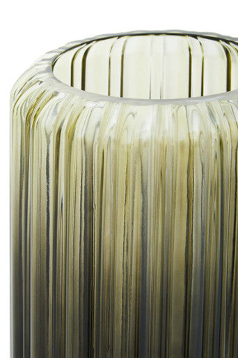 Small Grey Ribbed Glass Vase | Chima