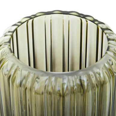 Small Grey Ribbed Glass Vase | Chima