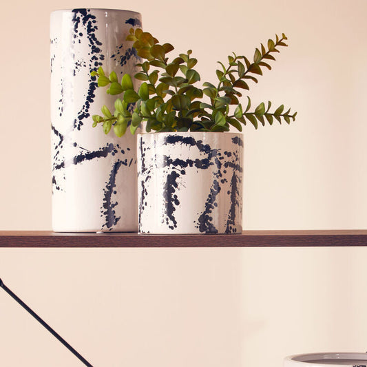 Sorrell Large Black And White Ceramic Vase