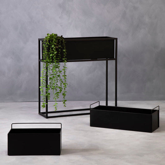 Asher Small Black Wall Plant Box