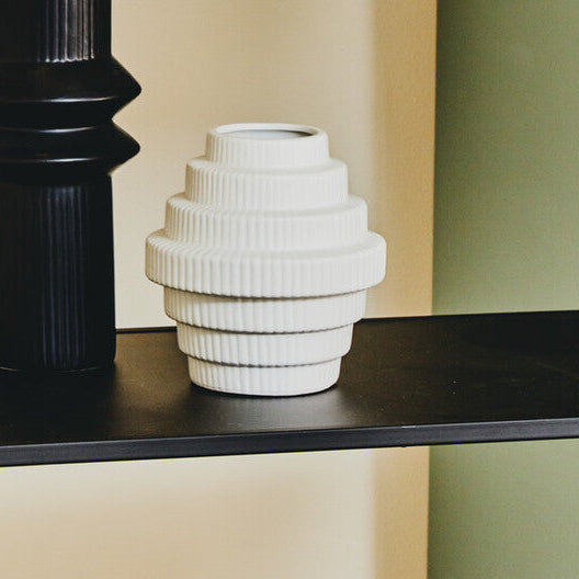 Fabia White Small Step Design Vase