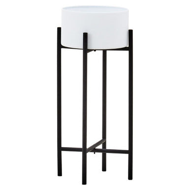 Trosa Small White And Black Floor Standing Planter
