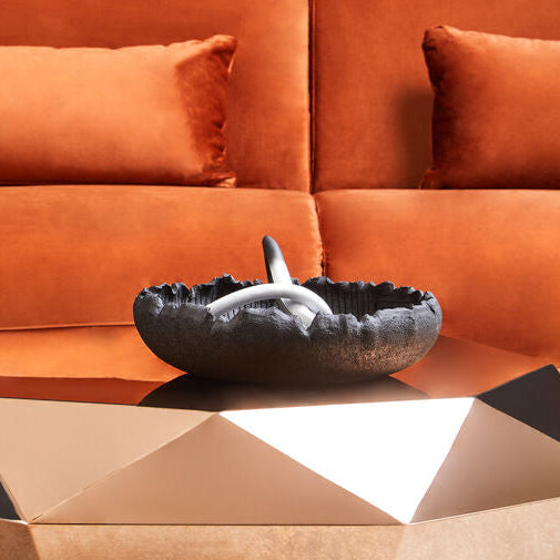 Broc Black Textured Bowl