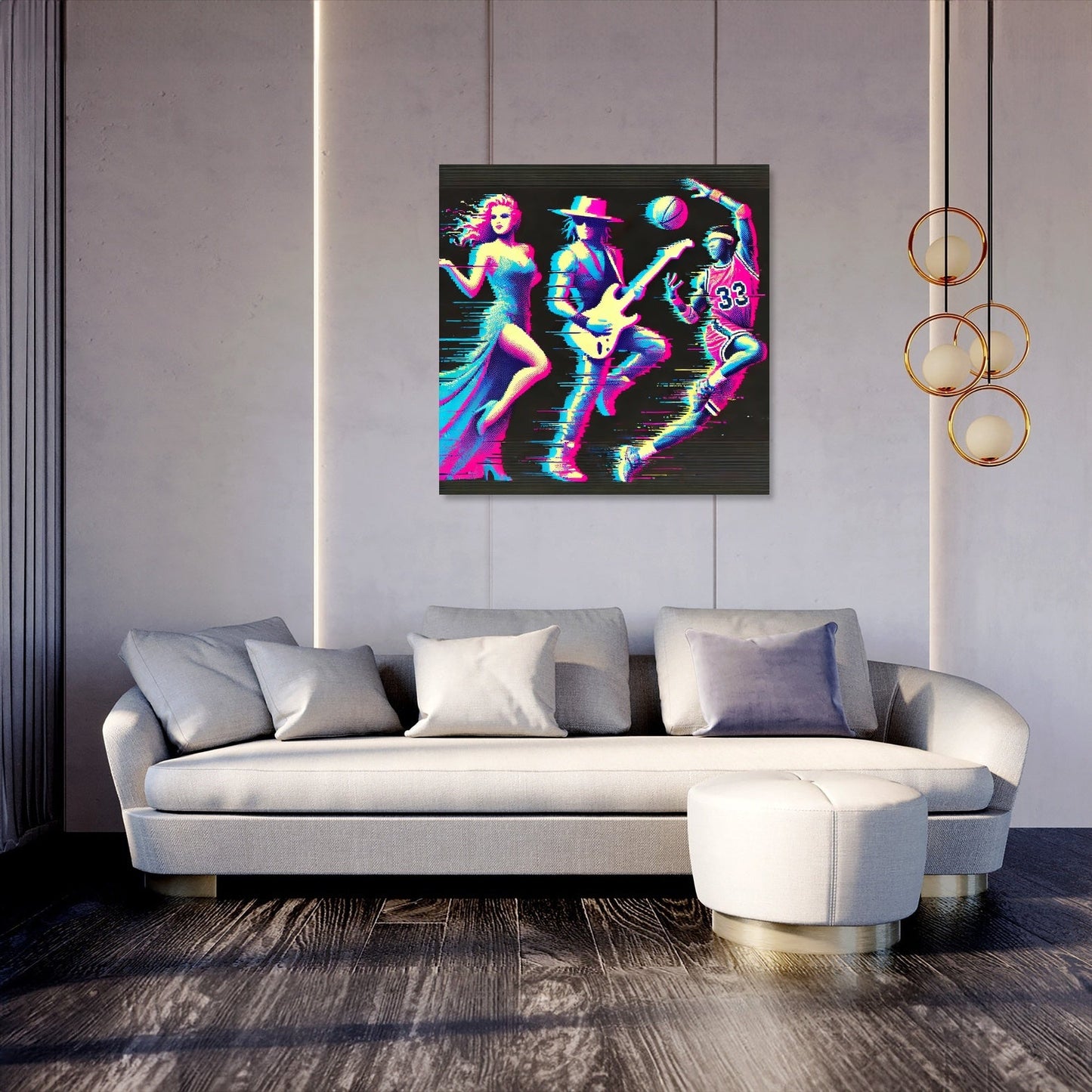 Glitch Icon Silhouette Canvas