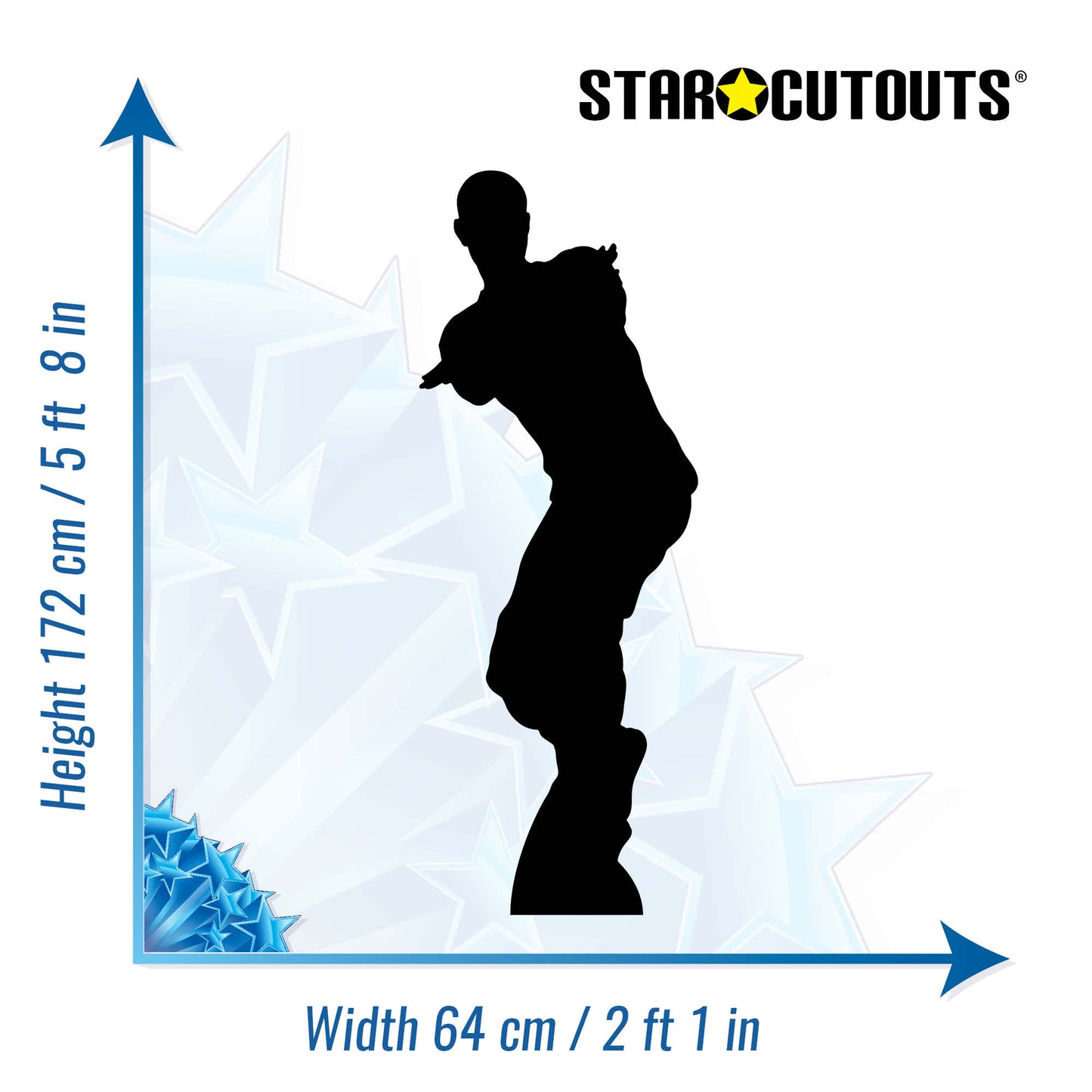 SC1437 Dancing Gamer Silhouette (Double) Cardboard Cut Out Height 172cm