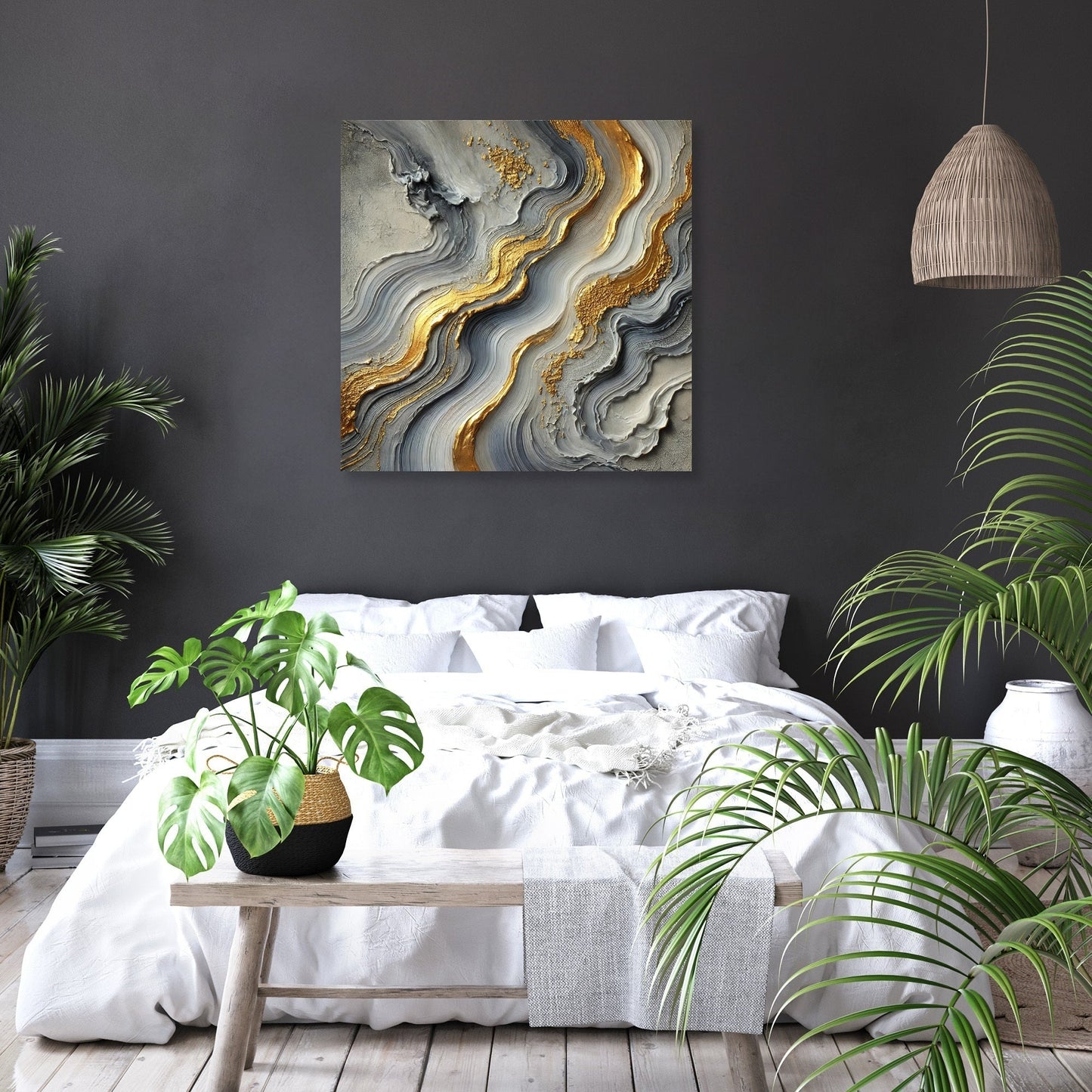 Golden Elegance Flow Canvas