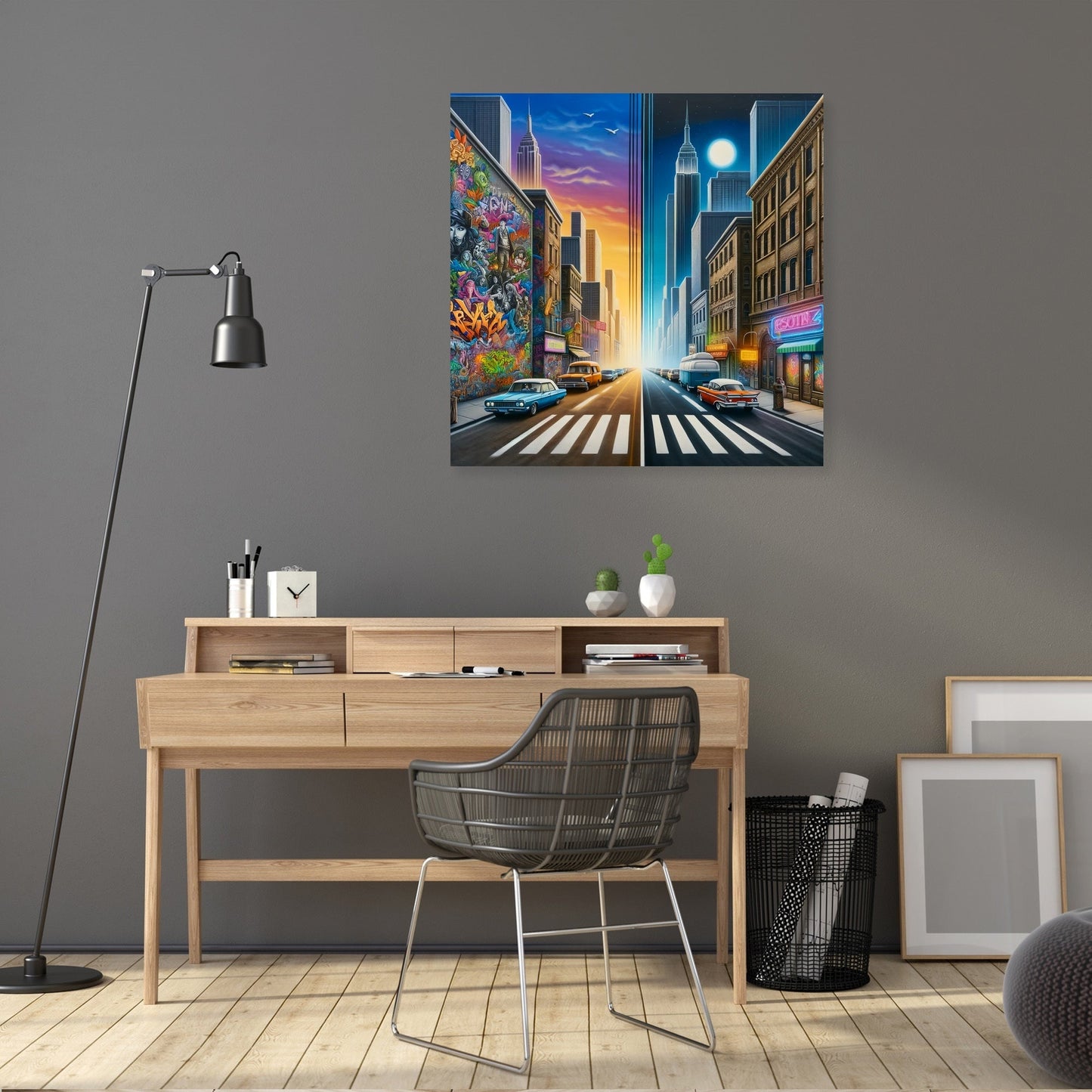 Contrasting Cityscape Canvas