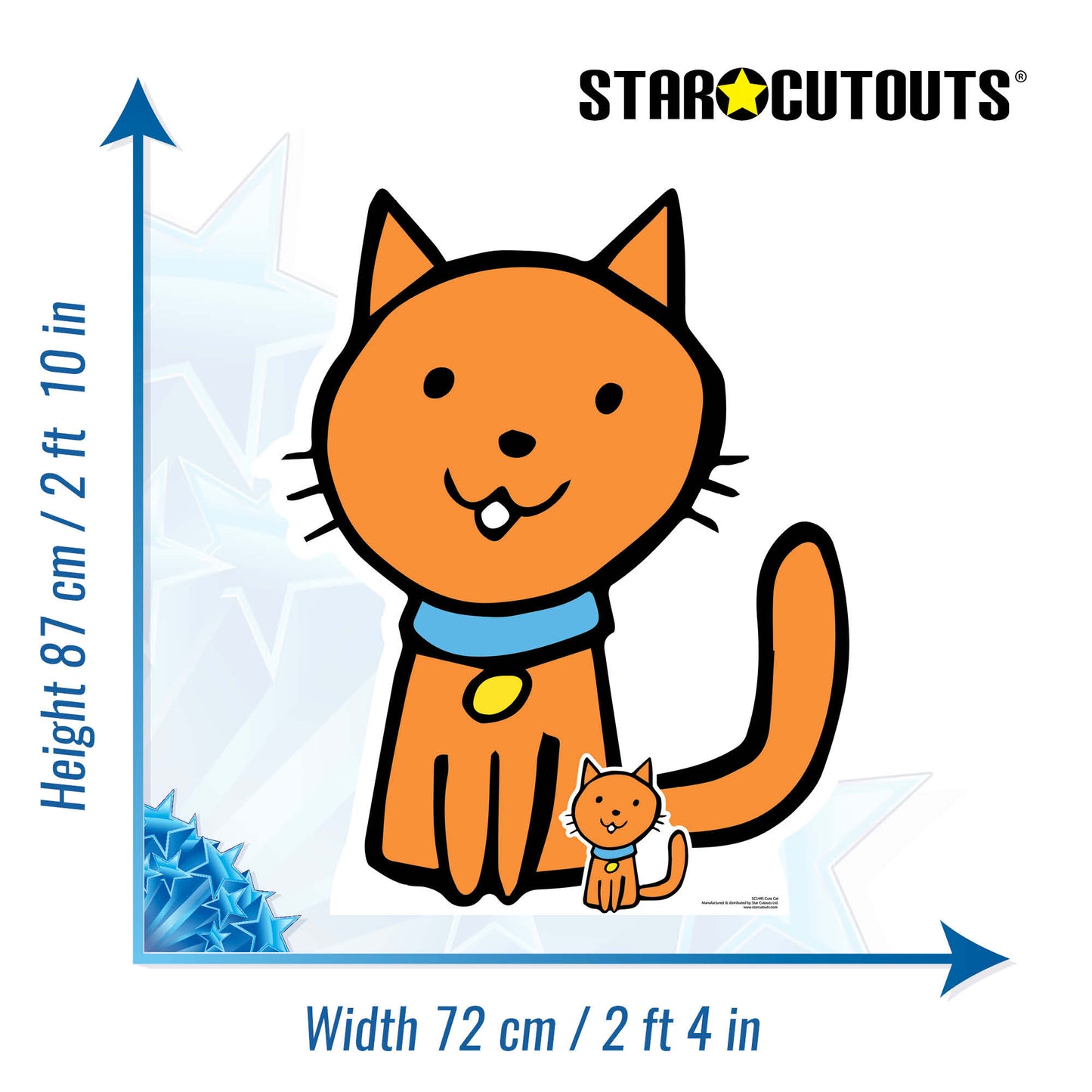 SC1445 Cute Cat Farmyard Animal Cardboard Cut Out Height 87cm