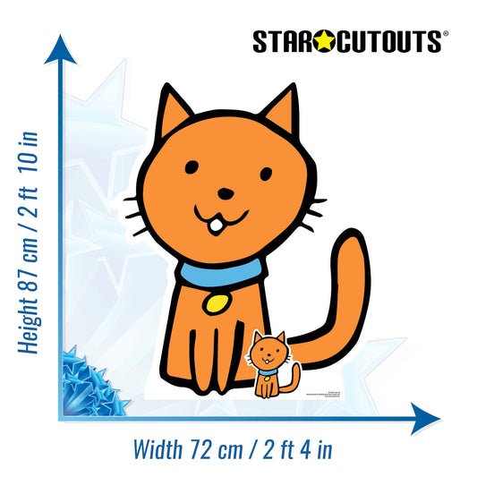 SC1445 Cute Cat Farmyard Animal Cardboard Cut Out Height 87cm