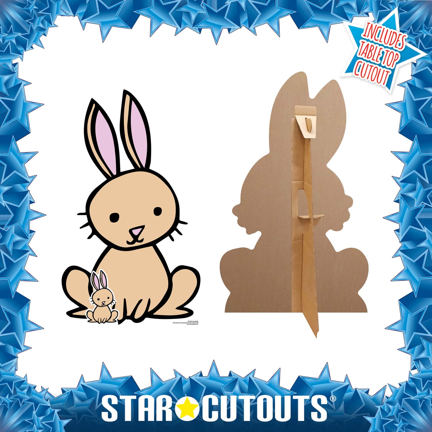 SC1446 Cute Rabbit Farmyard Animal Cardboard Cut Out Height 85cm