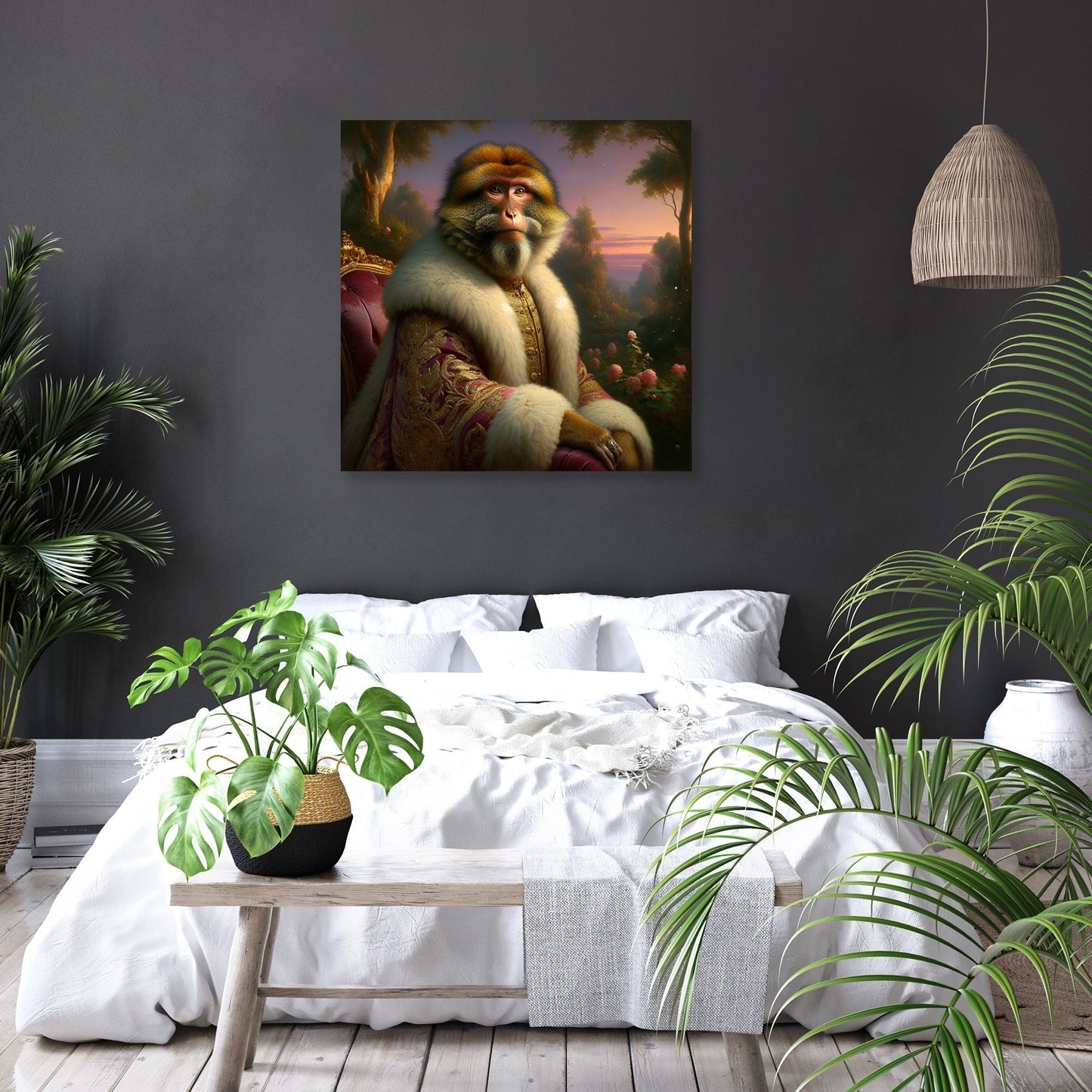 Regal Macaque Majesty Canvas