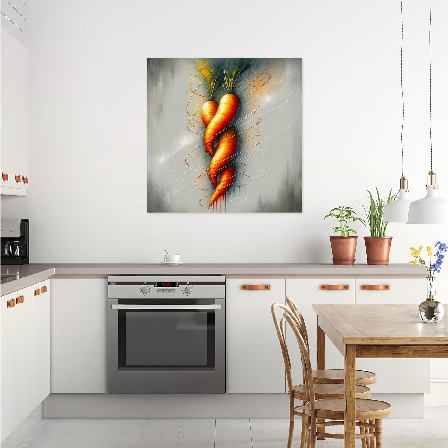Whimsical Carrot Swirl Canvas