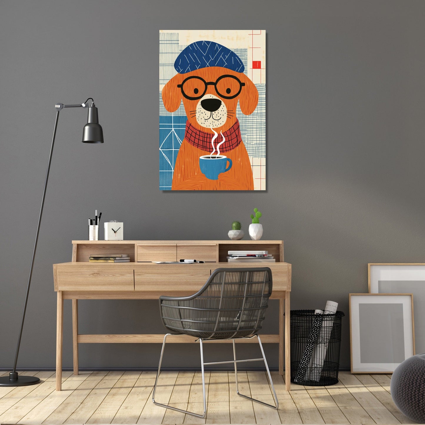 Coffee Break Dog Canvas