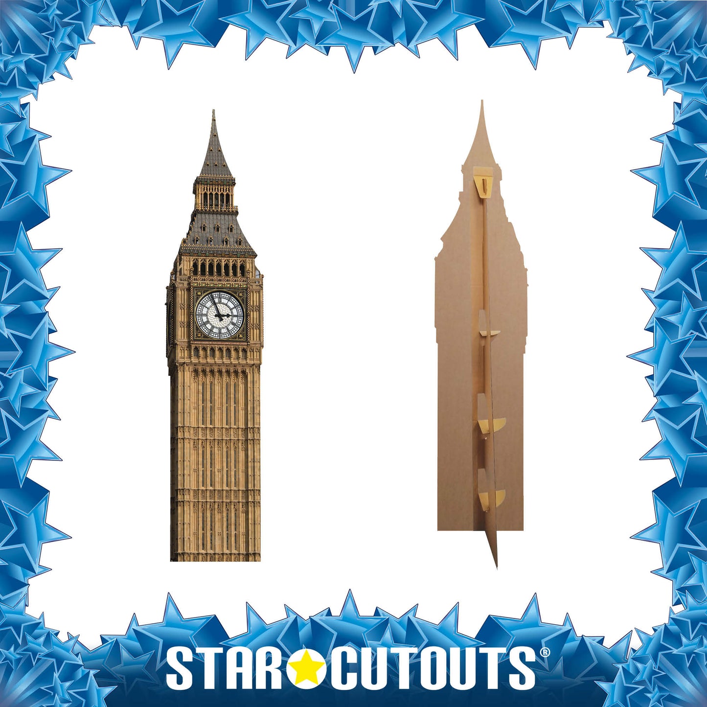 SC146 Big Ben Clock Cardboard Cut Out Height 185cm