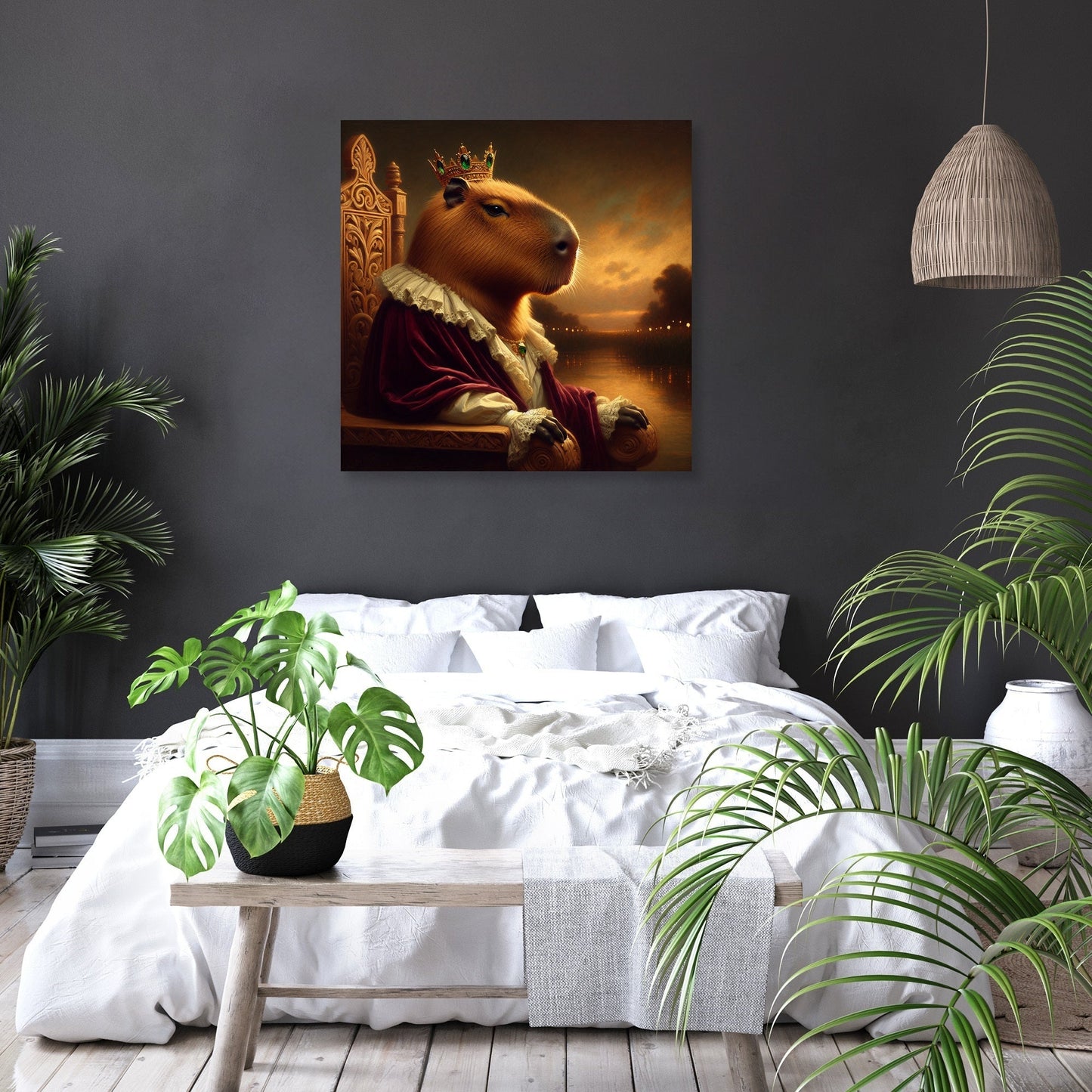 Regal Capybara Twilight Canvas