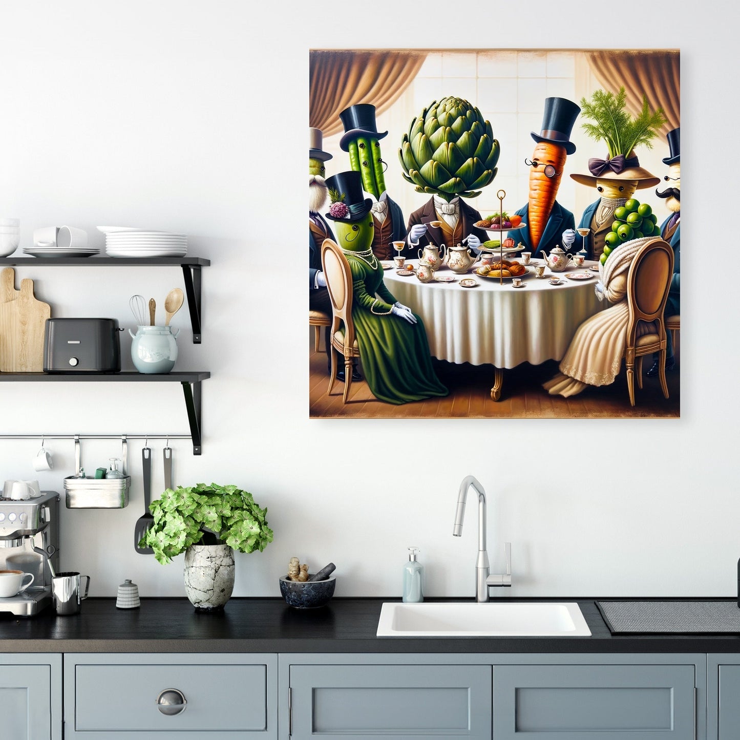 High Tea in Veggie Land Canvas