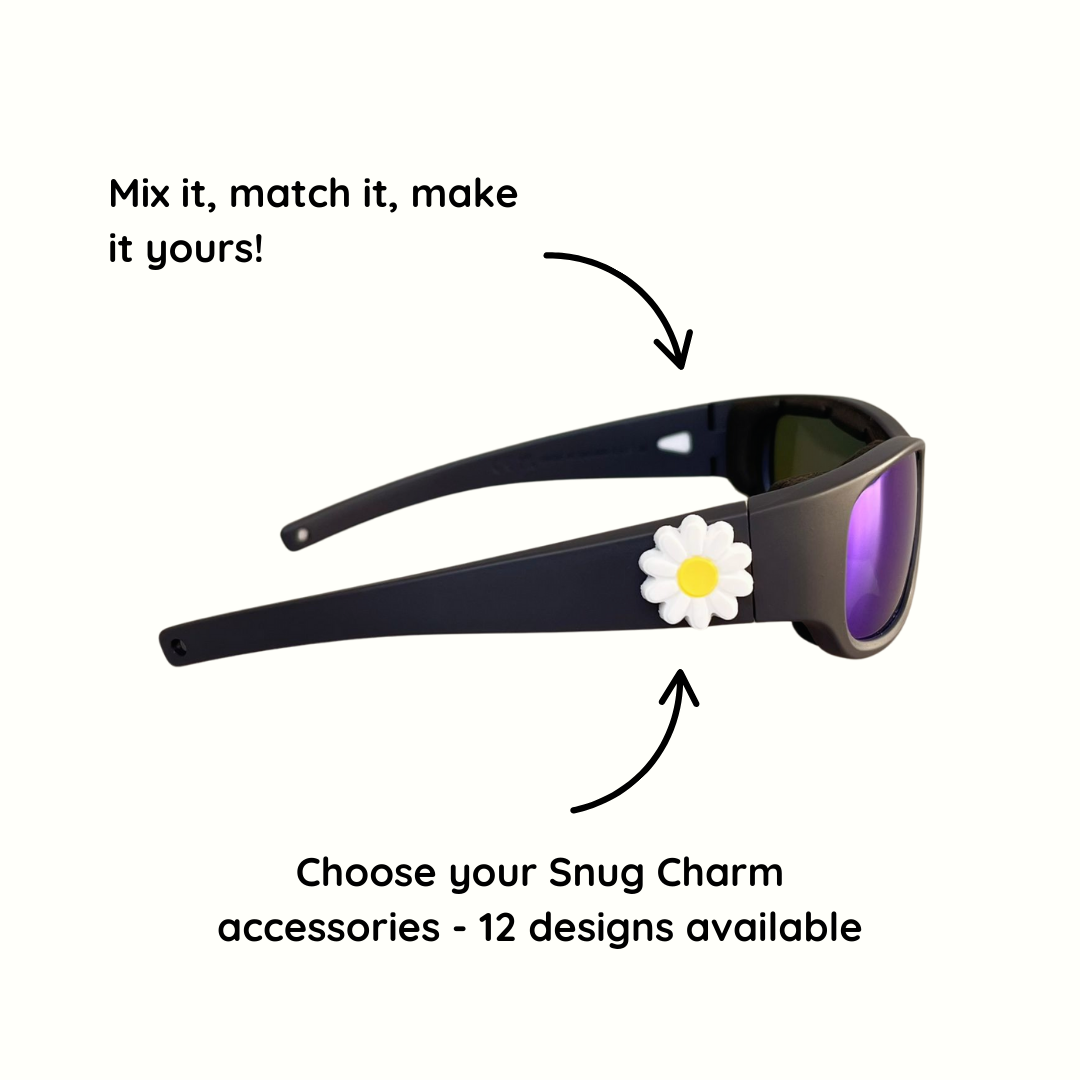 Black Charcoal Kids Sunglasses | REVO Lens | Snug Fit | 6-12 Years