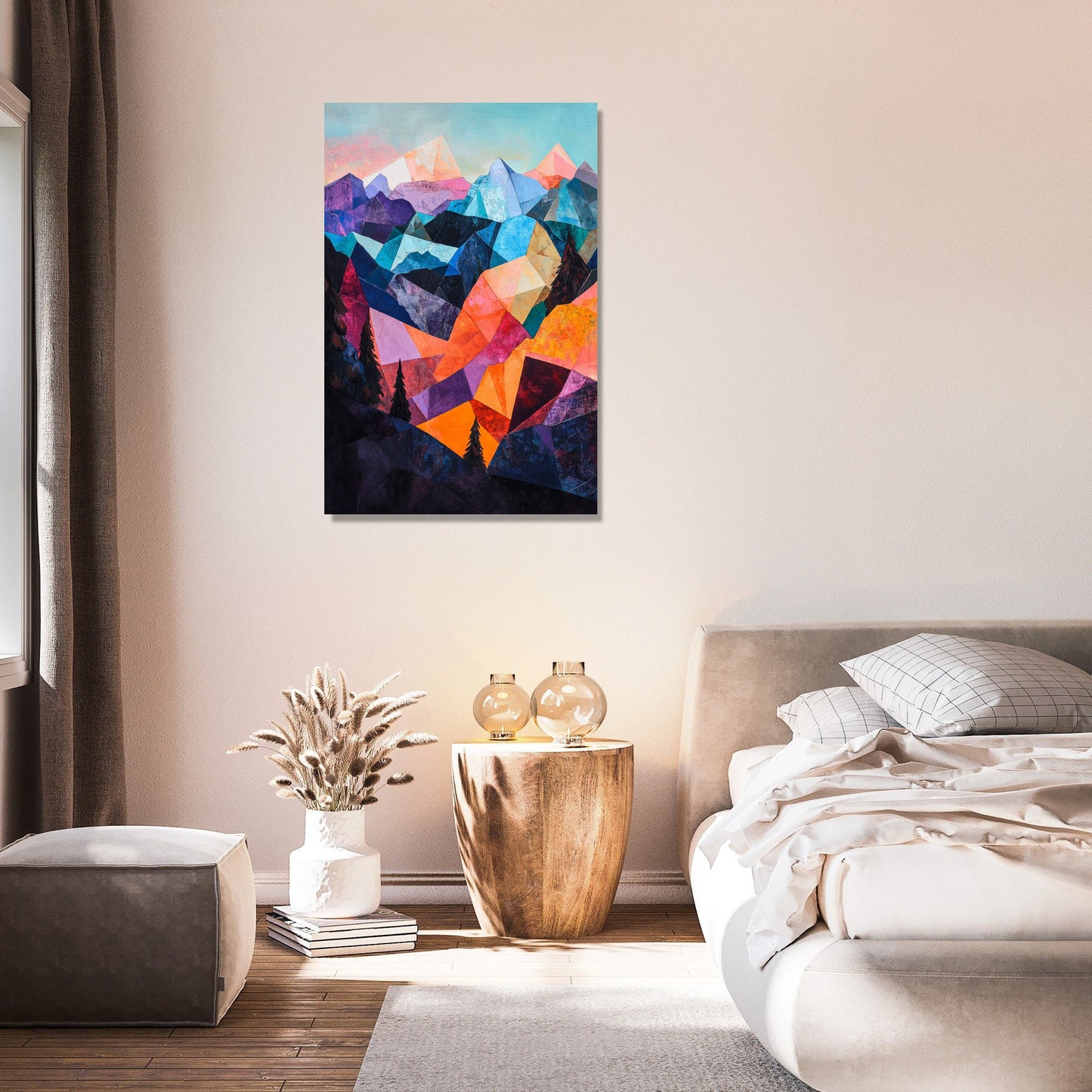Geometric Mountain Canvas