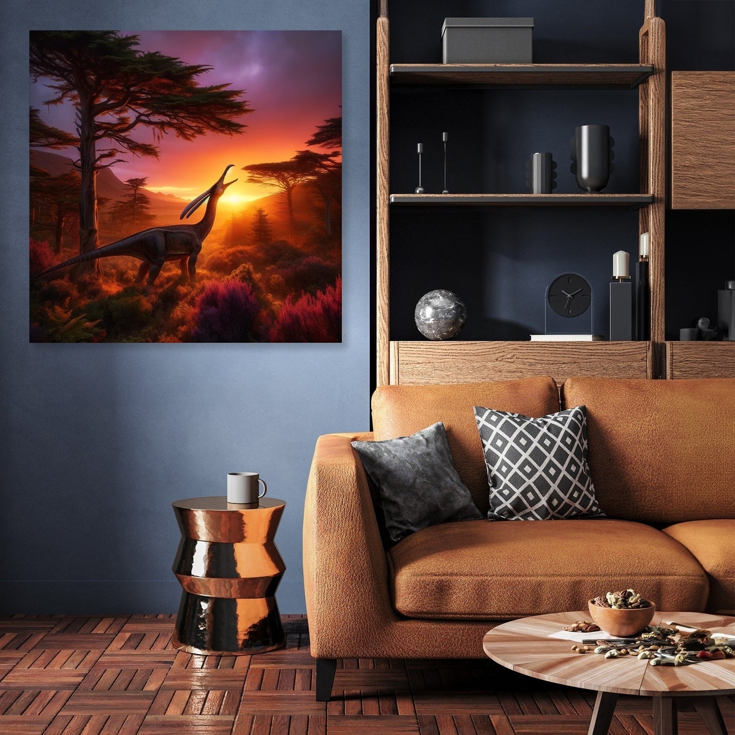 Sunset Serenade Parasaurolophus Canvas