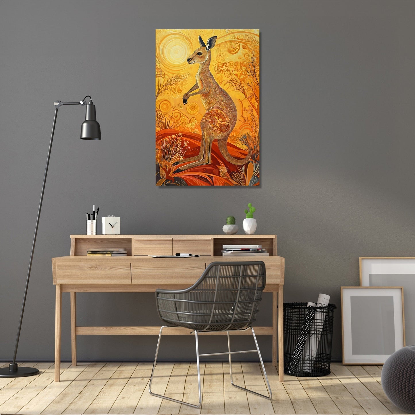 Hopping Kangaroo Canvas
