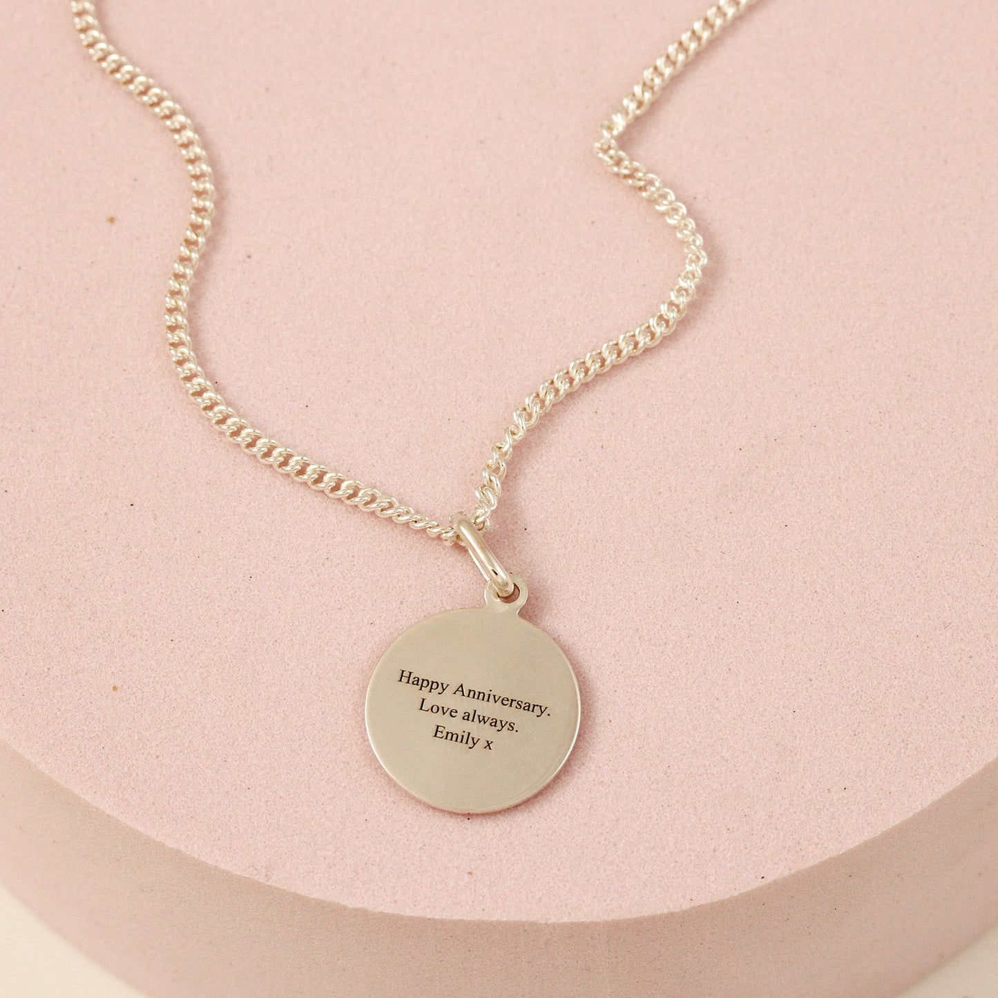 Classic Small St Christopher Necklace Sterling Silver 14mm