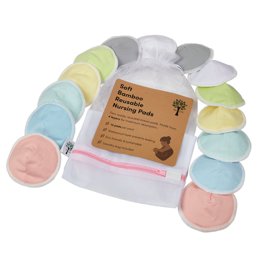Multi Colour Bamboo Breast Pads - 14 Pack