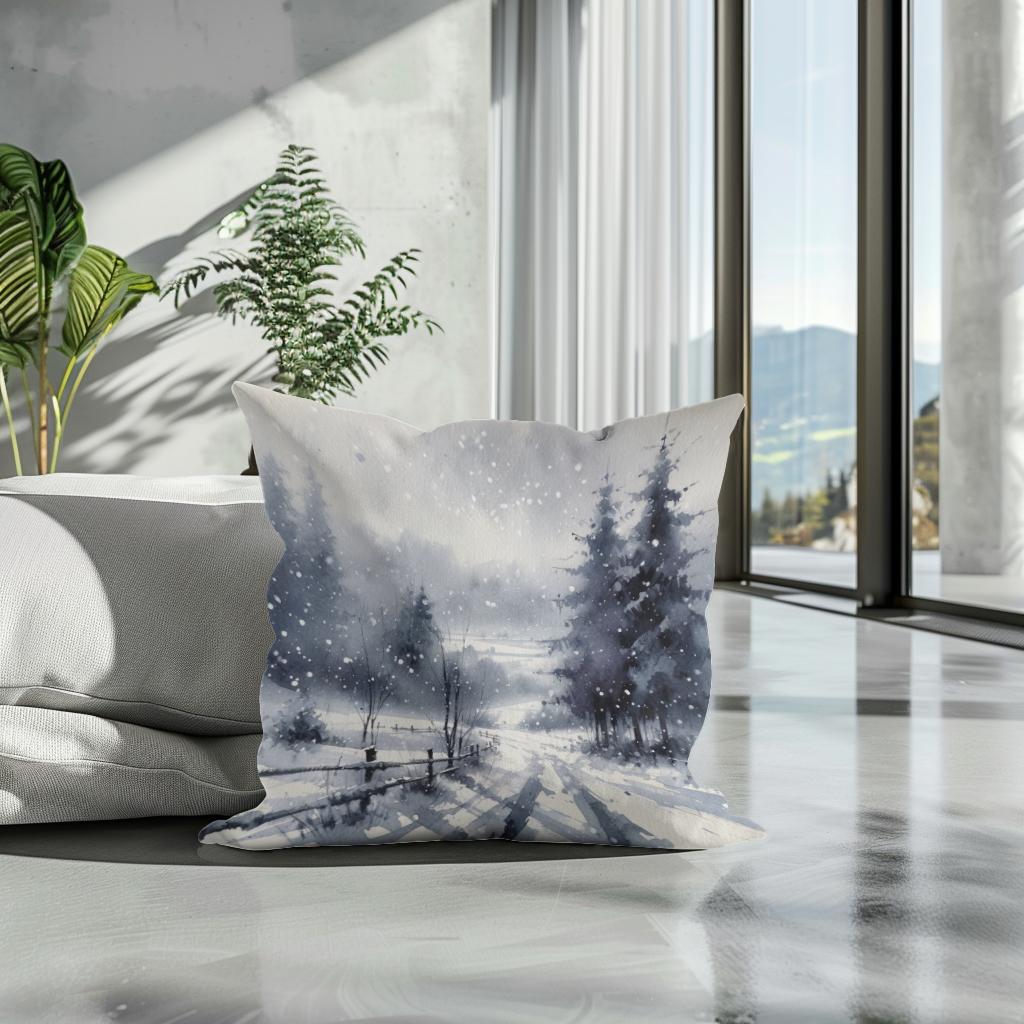 Whispering Winter Cotton Cushion
