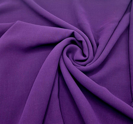 Plain Dark Purple Chiffon Sheer Dress Bridal Fabric