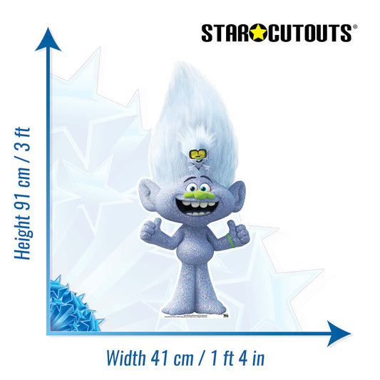 SC1505 MINI Diamond Guy with Tiny Trolls World Tour Cardboard Cut Out Height 91cm
