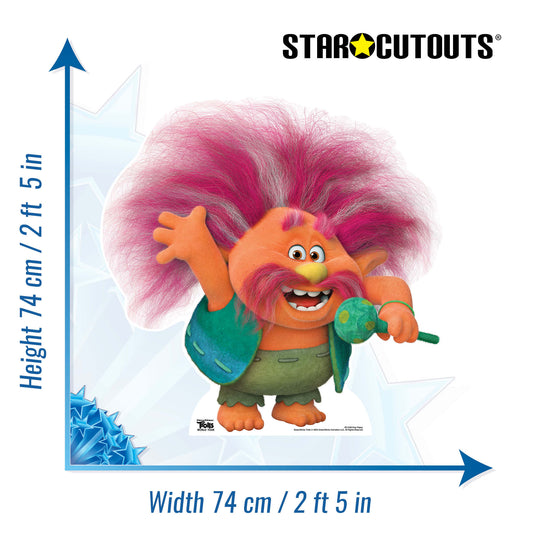 SC1506 King Peppy Trolls World Tour Cardboard Cut Out Height 74cm