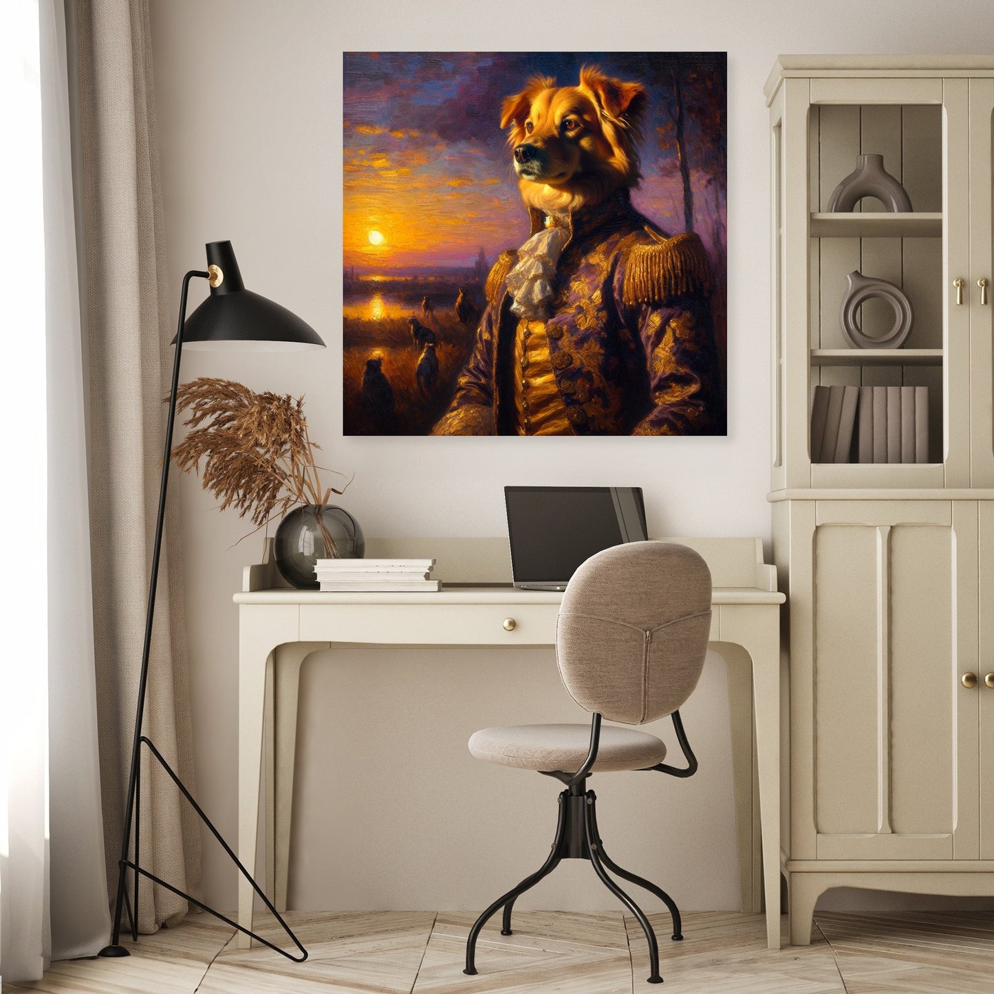 Regal Canine Sunset Majesty Canvas