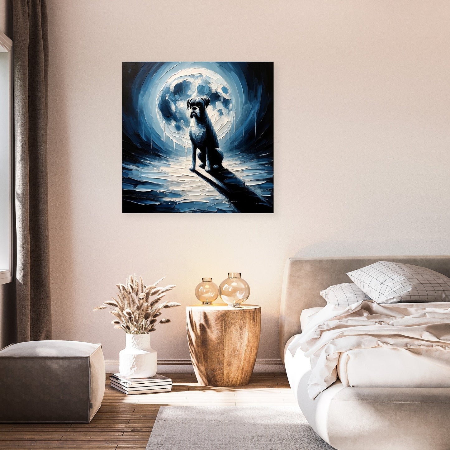 Night Watch Boxer in the Moonlight Canvas