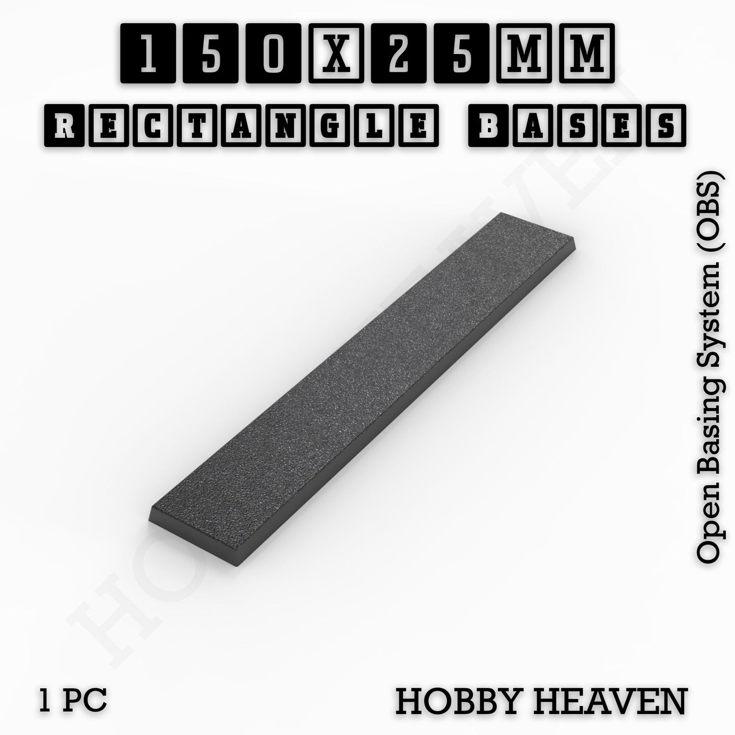 Rectangle Bases Range Sizes - 125x50mm to 200x175mm Large Sizes 3d Print Full Range Tabletop Games