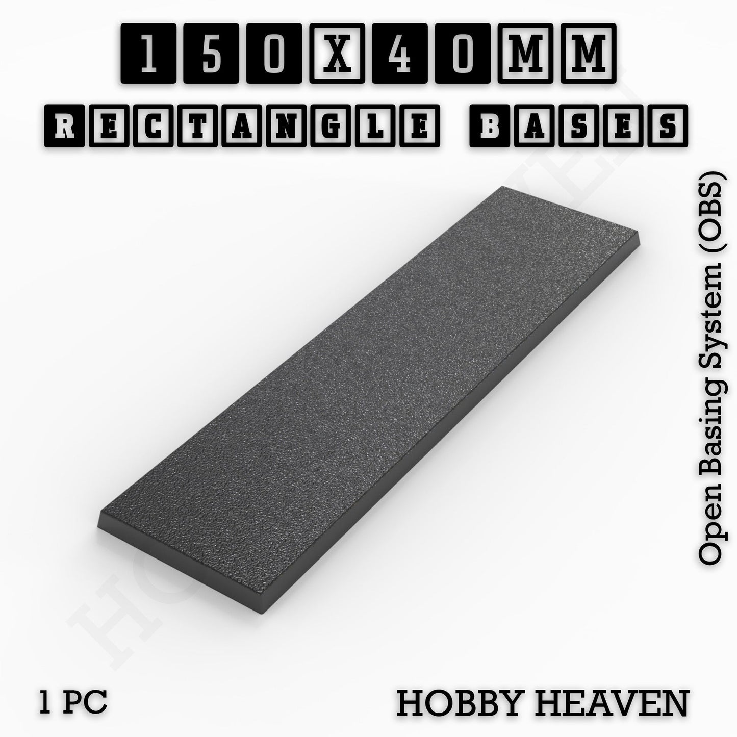 Rectangle Bases Range Sizes - 125x50mm to 200x175mm Large Sizes 3d Print Full Range Tabletop Games