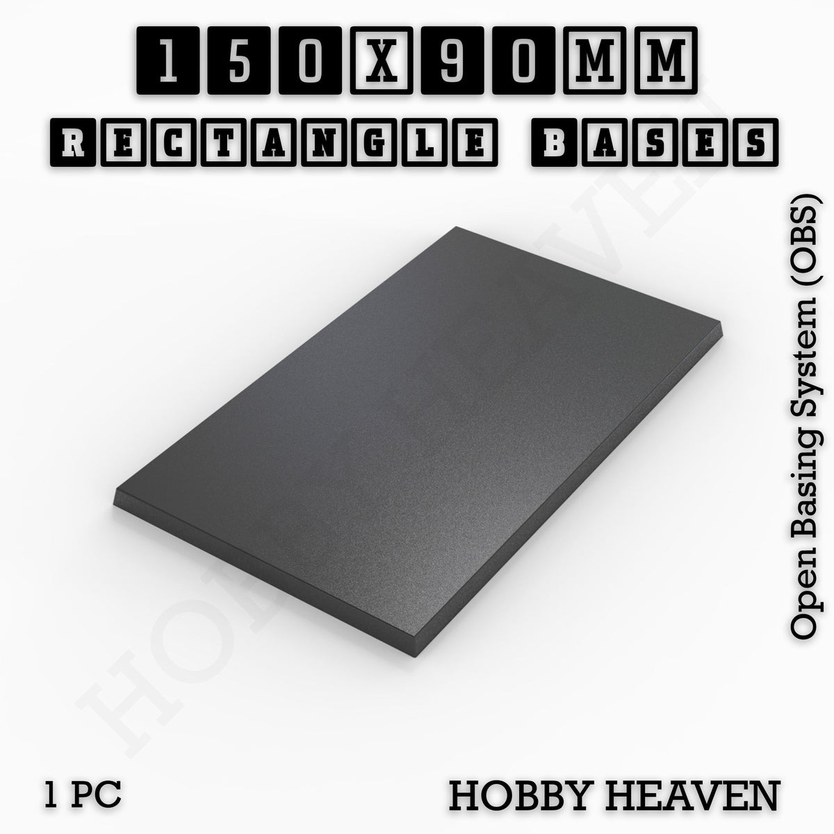 Rectangle Bases Range Sizes - 125x50mm to 200x175mm Large Sizes 3d Print Full Range Tabletop Games